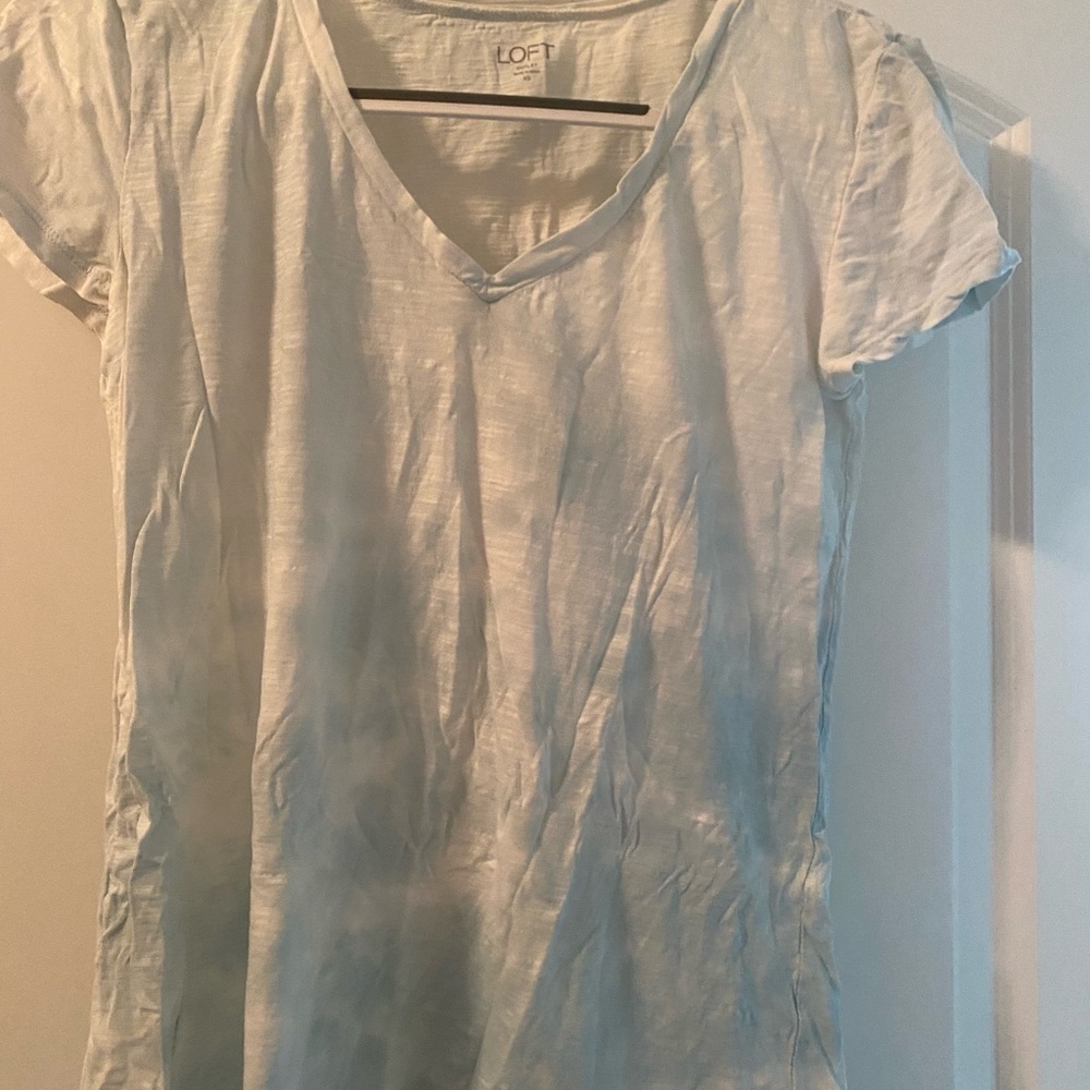 LOFT Women's Sky Blue Tie-dye Short Sleeve Tee